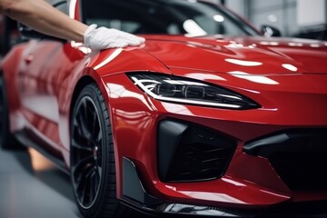 Vehicle in professional paint booth